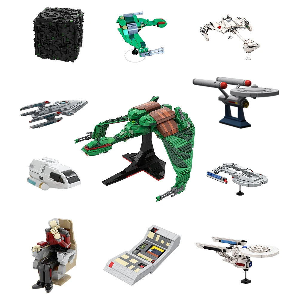 Moc Klingon Bird Building Blocks Movies Space USS Prometheus a Model Bricks Toys Sets DIY Birthday Gift for Boy Kids Adult