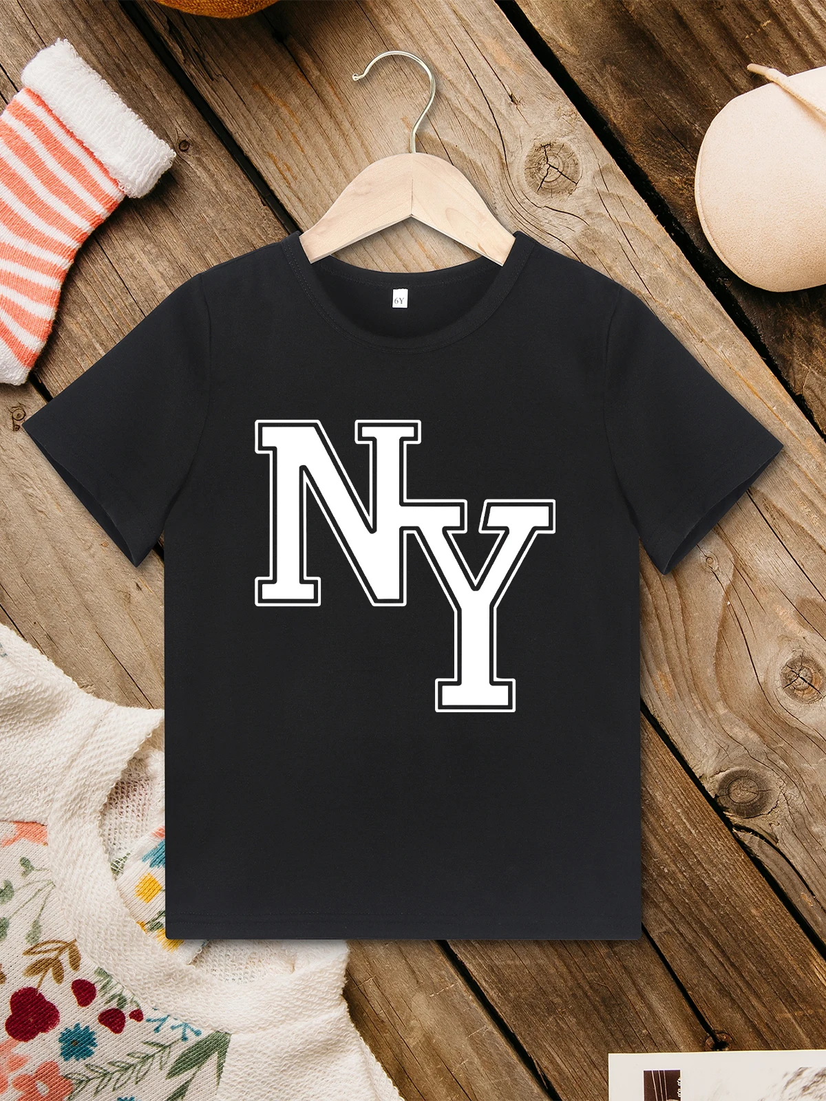 “New York” Print American Style T-shirt Urban Streetwear Casual Children Clothes Black Basic Summer Kids T Shirt for Boys