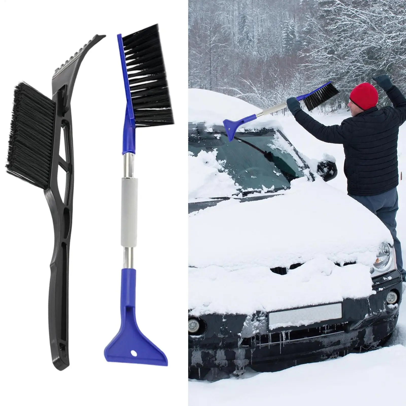 

Ice Scrapers for Car Windshield 2 in 1 Snow Scraper and Brush Ergonomic Foam Grip Snow Cleaner for Car Window Ice Scraper