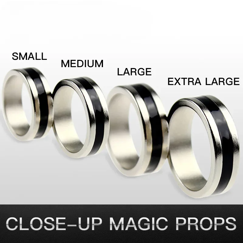 Strong Magnetic Ring Black Circle Coin Finger Decoration 18/19/20/21mm Close up Magic Trick Magia Magie Magicians Prop Accesory