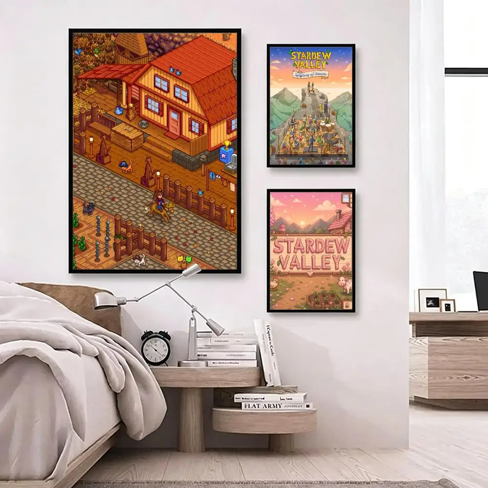 game Stardew Valley Poster Poster HD Waterproof Self-adhesive Art Print Wall Decor for Bedroom Living Room Gift