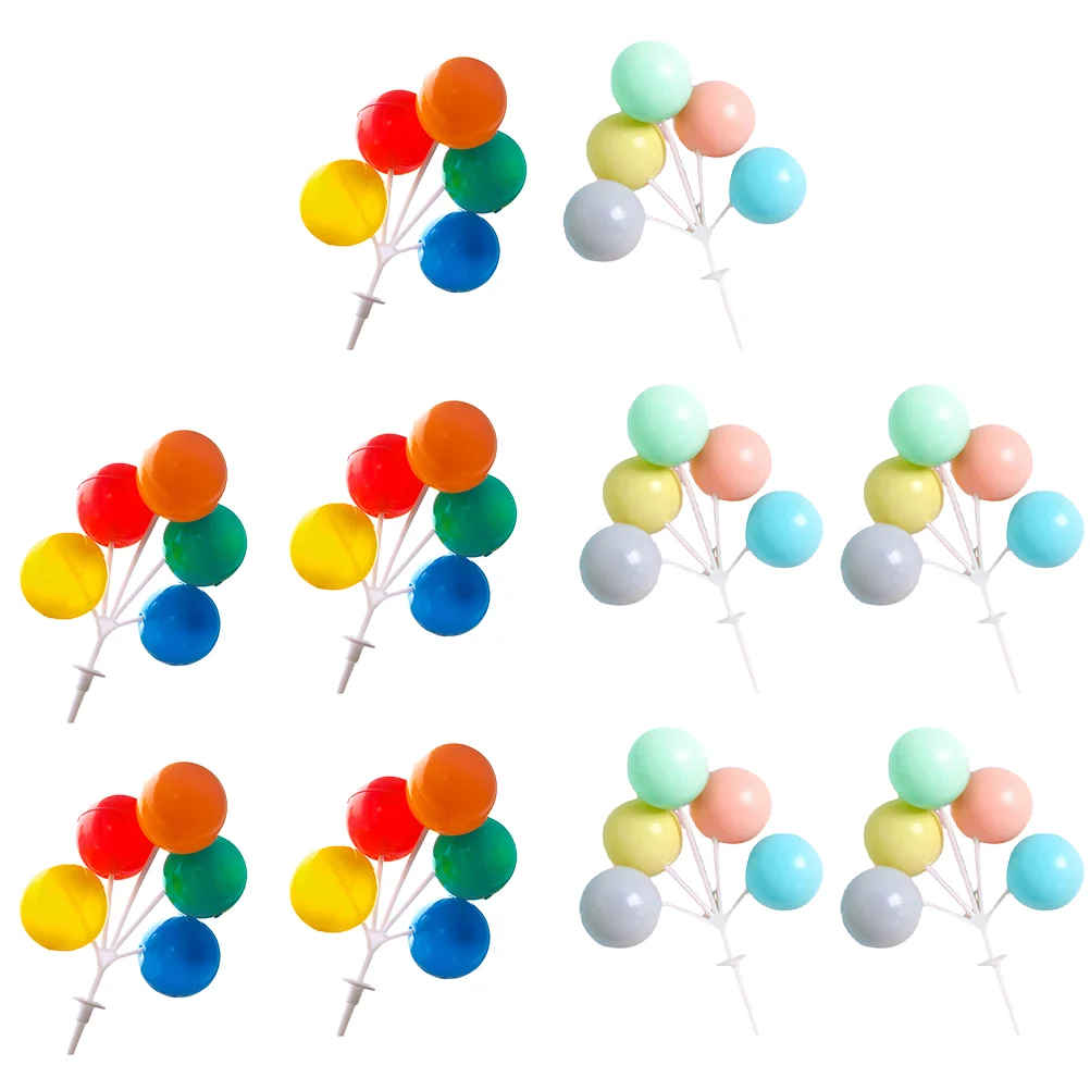 10 Pcs Balloon Cake Insert Decorations Wedding Ceremony Cluster Cupcake Toppers Balloons Pick Vintage