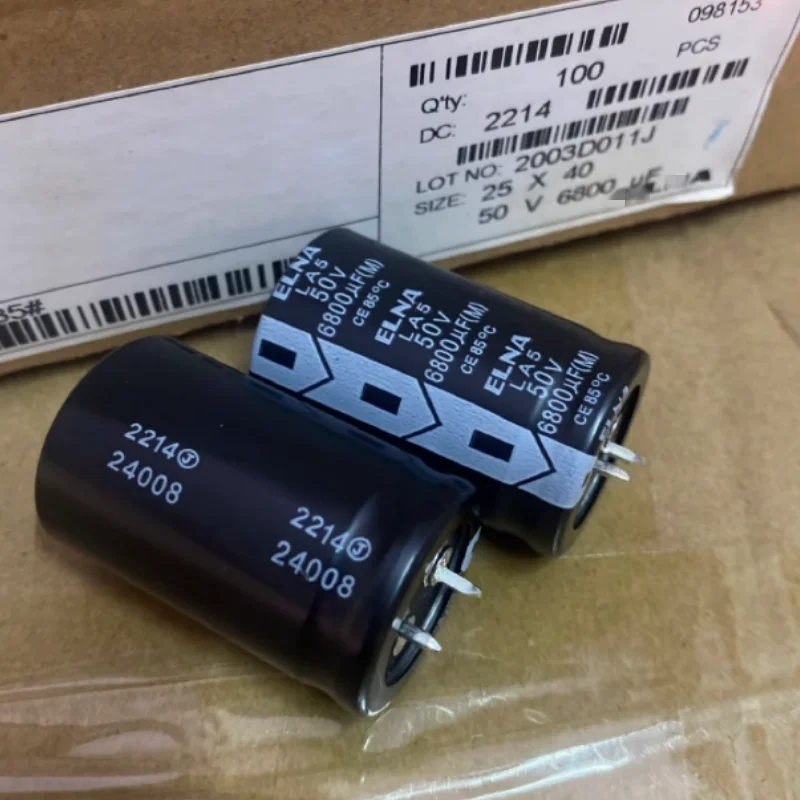 

2PCS 6800UF 50V ELNA electrolytic capacitor 50V 6800UF 25X40 LA5