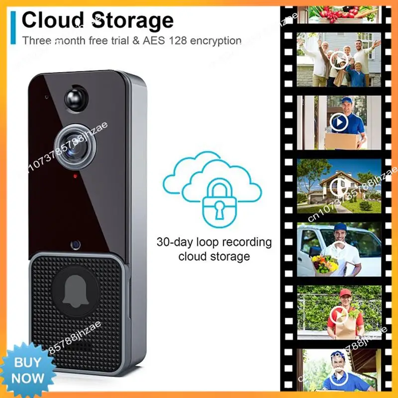 A10R Wireless Wifi Video Doorbell Camera PIR Human Detection Cloud Storage Outdoor Door Bell Intercom Smart Home(With) Easy To U