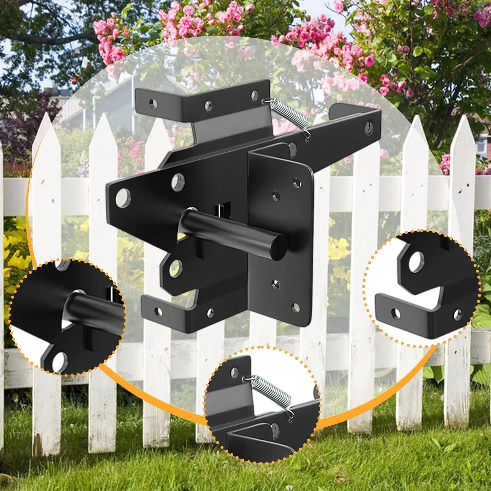 Heavy Duty Self Locking สลักประตูติดตั้งง่ายเหล็กคาร์บอนน้ําหนักอัตโนมัติสําหรับ Shed Garden ลานกลางแจ้งโรงรถ