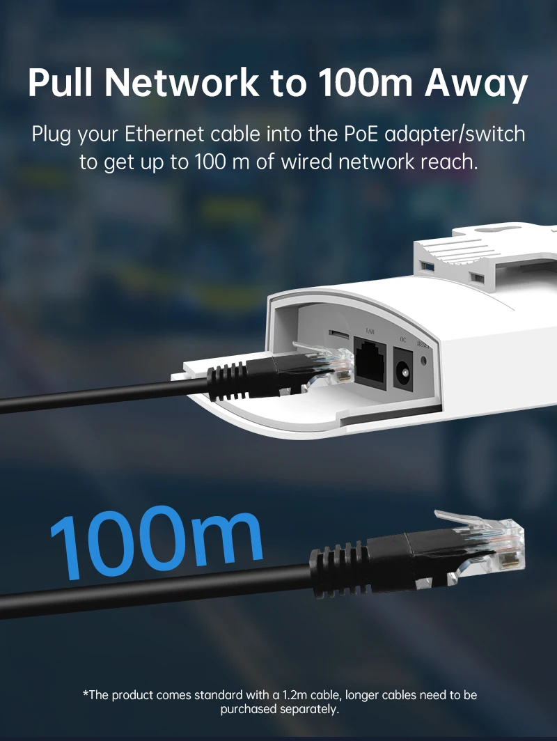 Plery 300Mbps+1200Mbps Outdoor 4G LTE Router IP66 Waterproof Wireless AP POE/DC Power WIFI 6 Router 5 G SIM Detachable Antennas – Image 3