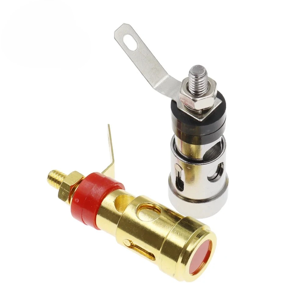 2PCS Gold-plated push-Type Spring Terminal Speaker Amplifier Spring Self-Locking Socket Push-Type Terminal
