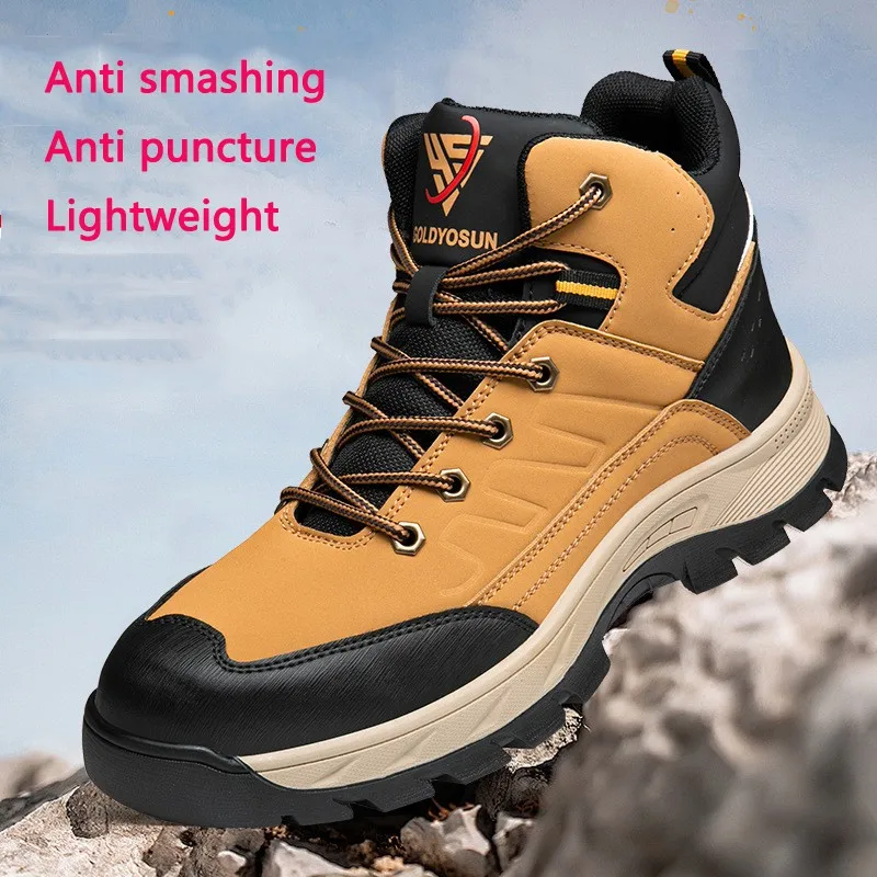 

2024 New Safety Shoes Anti Smashing Anti Piercing Wear Resistant Anti Slip Mountaineering Breathable Four Seasons Men Shoes