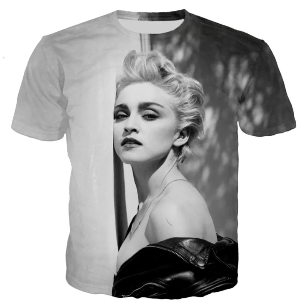 Sexy Singer Madonna 3D Printed T-shirt Men's and Women's Summer Harajuku Street Clothing Short Sleeve Fashion Casual Oversized T