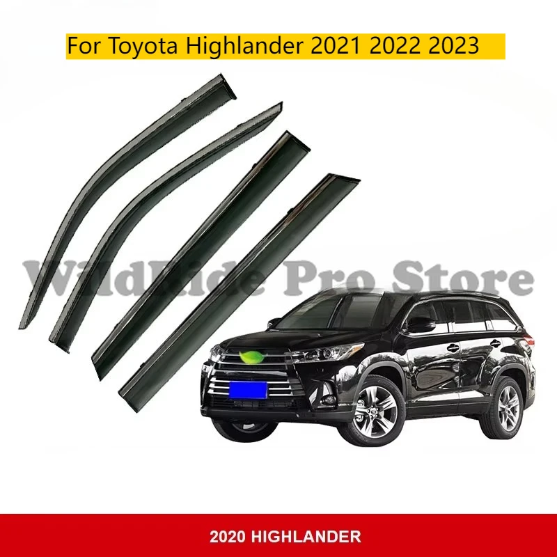 

Side Window Visor Deflectors Compatible with Toyota Highlander 2021 2022 2023 Rain Vent Guars 6pc Car Wind Vent Visor