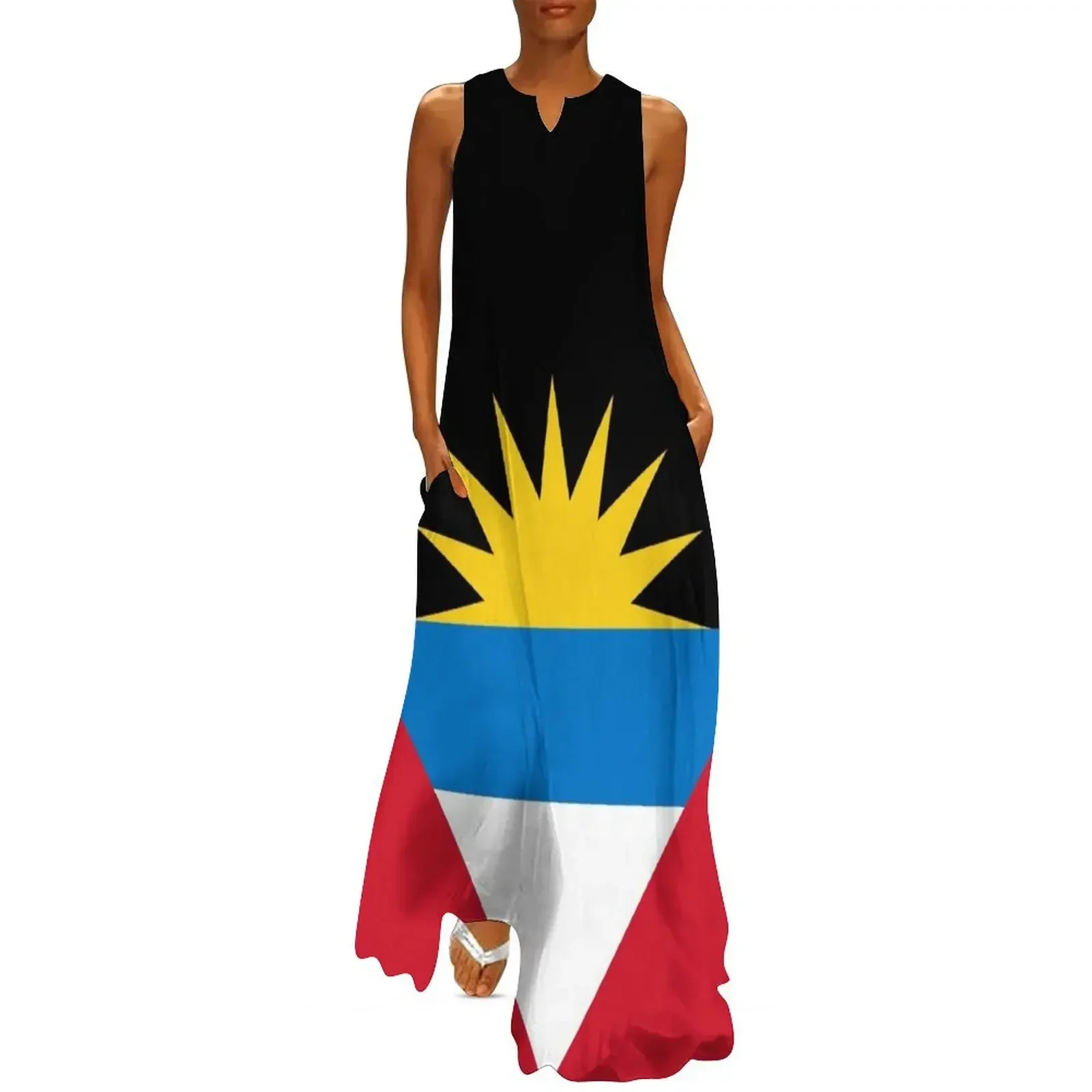 

Flag of Antigua and Barbuda Long Dress Women's summer skirt Dresses gala wedding dresses for woman loose summer dress Dress