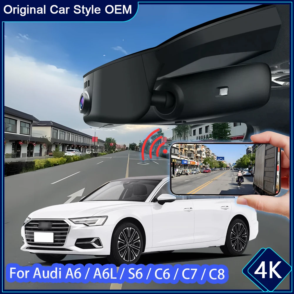 Driving Video Recorder Night Vision 4K UHD Plug and Play Car DVR Camera For Audi A6 A6L S6 C6 4F C7 4G C8 4K 2008~2025 Dashcam