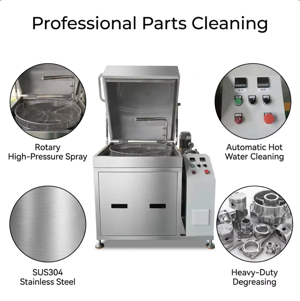 Automatic Rotary High Pressure Hot Water Parts Washer for Engine Block & Automotive Components Cleaning in RepairShops