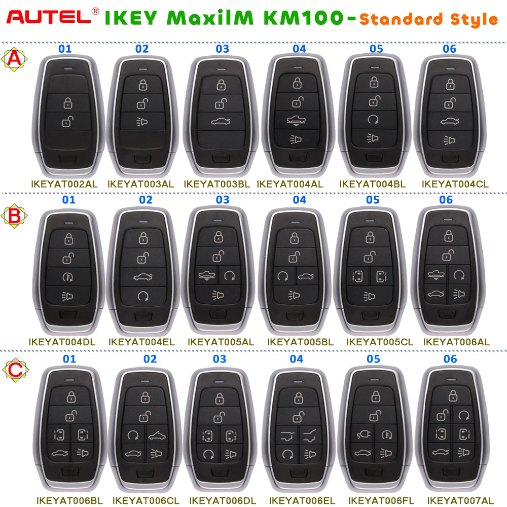 Стандартный стильный независимый смарт-ключ AUTEL MaxiIM IKEY, используемый с программатором ключей KM100 KM100E IM508 IM608 IM608PRO