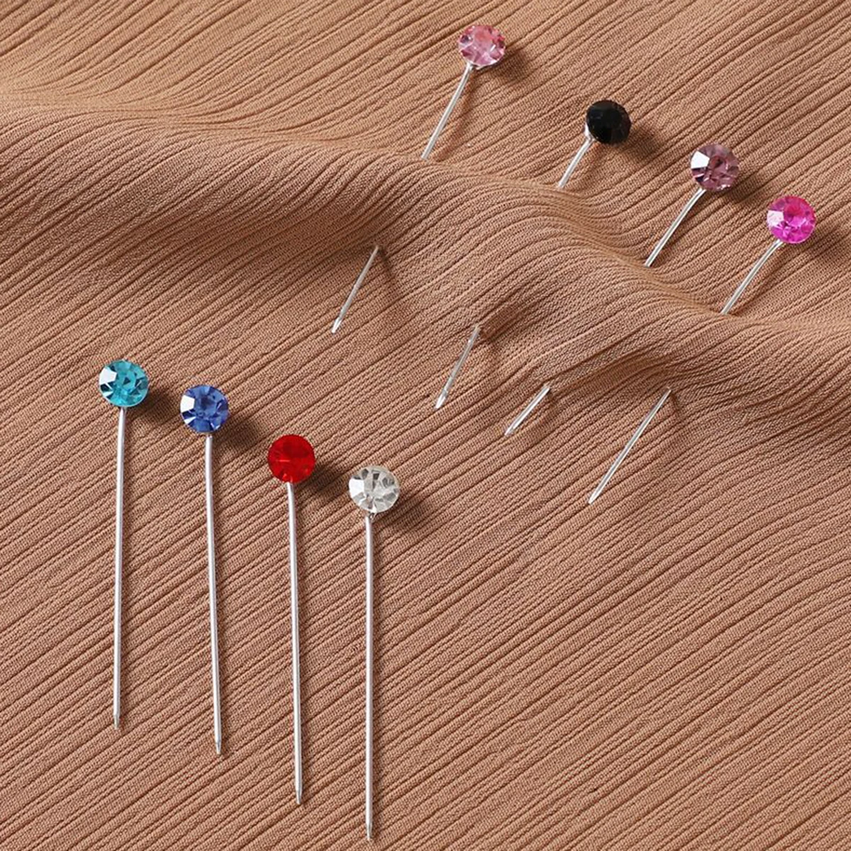 Petite Écharpe en Soie Fraîche pour Femme, Épingle à Cheveux Diamant, Boucle de Couleur, Ydiscoveries Strass, 2024