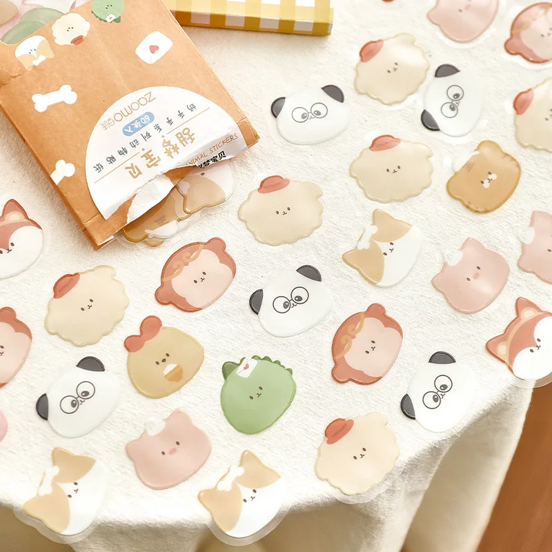 60pcs Cute animal Bear Cartoon Stickers Kawaii Stickers Cute Mini Stationary Sticker Scrapbooking Planners Calendars Gifts