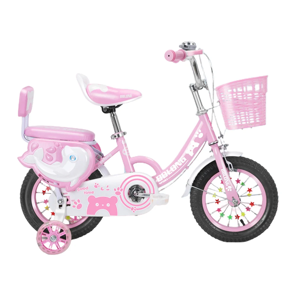 Bicyclette pour enfants de 12 à 20 pouces, avec roues d'entraînement, pour filles de 3 à 13 ans, ave