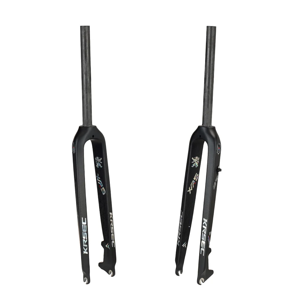 Bicycle Front Fork Straight Tube Hard Fork MTB Bicycle Parts Full Carbon Fiber Suitable for Disc Brake 26/27.5/29 Inch 28.6mm