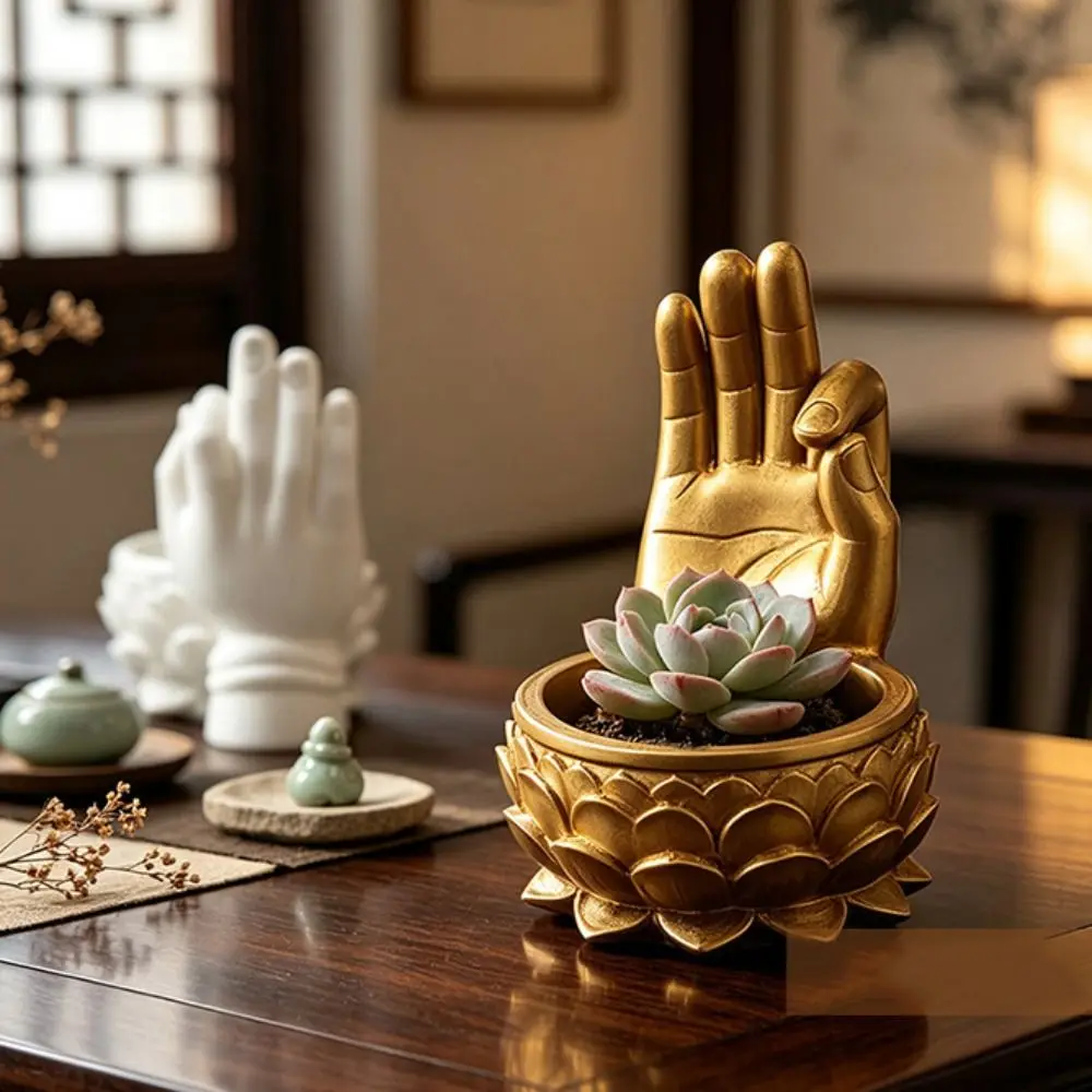 3D Printed Lotus Shaped Flower Pot Creative Funny Succulent Planter Lightweight Handmade Jewelry Storage Tray Living Room