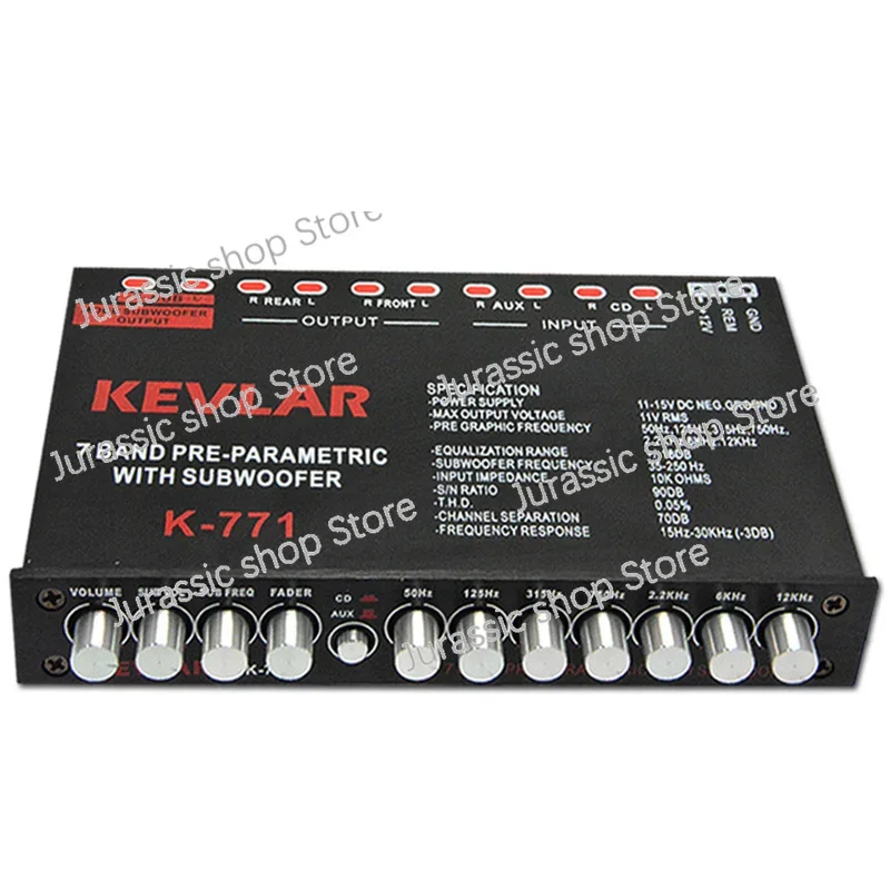 

K-771 7 Segment Equalizer Car Audio EQ Tuning Crossover Amplifier DC 12V