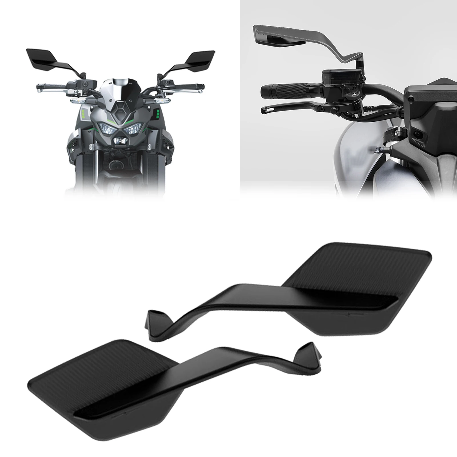 

Для Z 900 2024 Z900 2017-2024 новое зеркало заднего вида, уличное зеркало, регулируемое невидимое зеркало с фиксированным крылом, вращающееся боковое зеркало