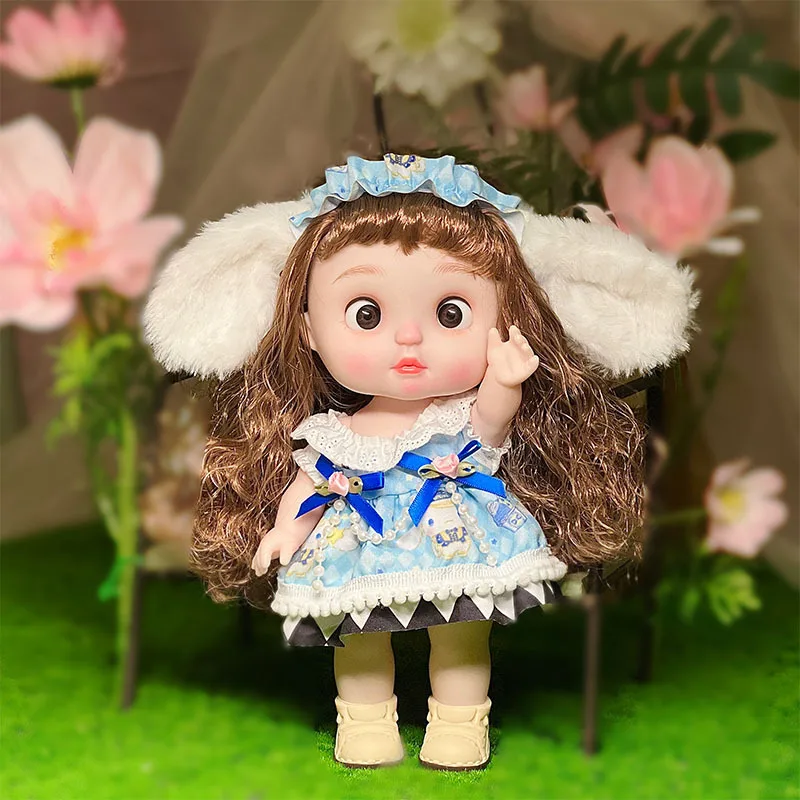 28cm Simulation Dolls Big Head Cute Baby Toys Girl Festival Toy Gift Kids Doll For Girls Playing House Fat Child Replacement Set