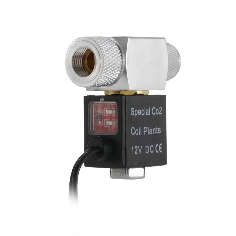 Aquarium Solenoid Valve CO2 System Regulator Aquarium Accessories Electric Low Temperature Magnetic Valve For Fish Tank DC12V