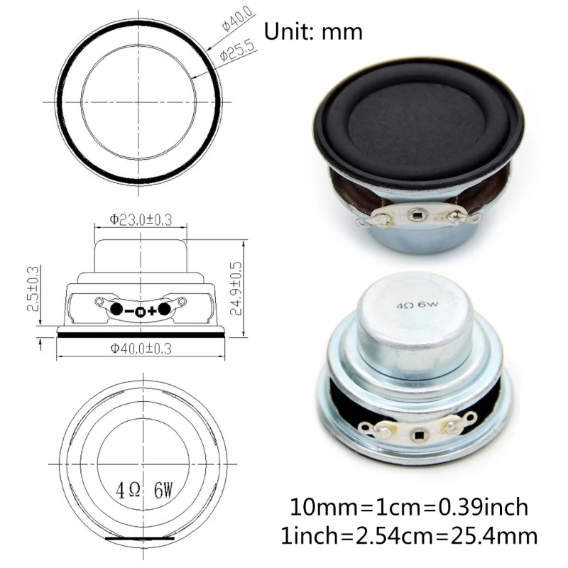 Mini altoparlante portatile da 1,5 pollici 4 ohm 6W 40mm Gamme Altoparlanti neodimio ultrasottile per Home fai