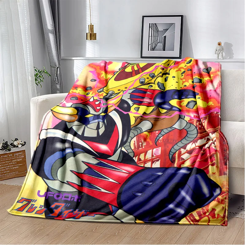 

UFO Robot Grendizer Anime cartoon Soft Plush Blanket,Flannel Blanket Throw Blanket for Living Room Bedroom Bed Sofa Picnic kids