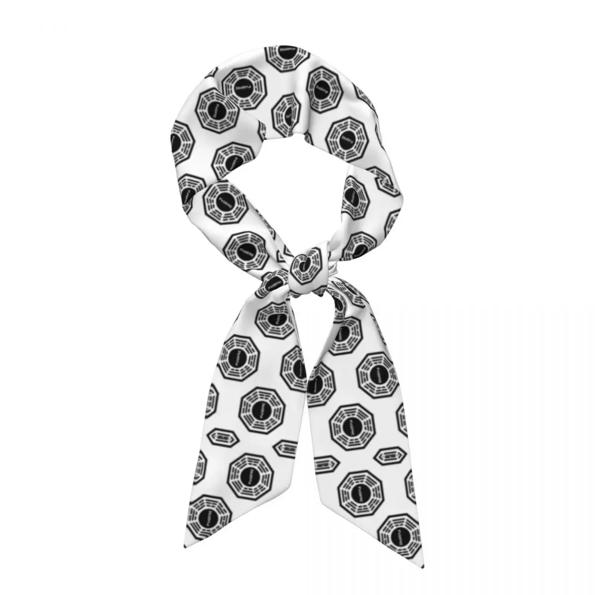 Dharma Initiative (1) Women Long Narrow Scarf Silky Skinny Scarf Multi-use Neck Head Wrap for Office Daily Party