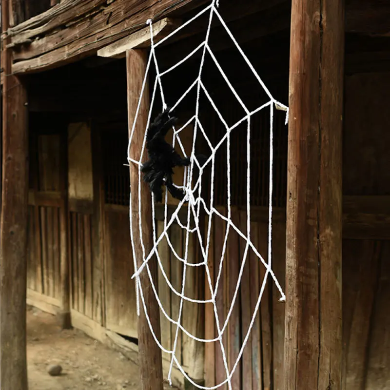 150/200cm Halloween Plüsch Simulation Spinne bunte schwarze Geist Haus Bar beängstigend große Spinne Outdoor Dekor Requisiten Spinnennetz – Detail 3