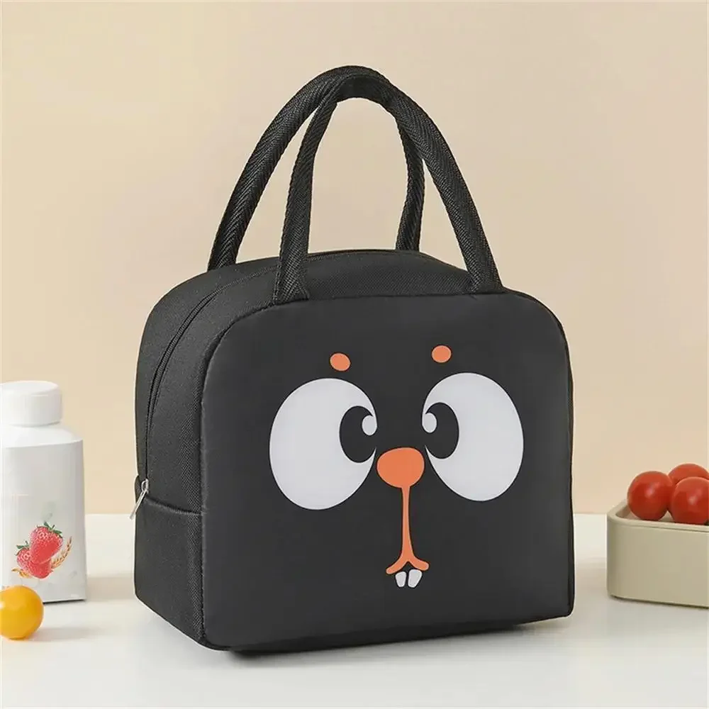 1pc Lunch Bag, Portable Cute Cartoon Pattern Thermal Bento Bag, Reusable Thickened Insulation Lunch Bag