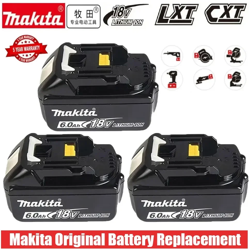 Makita Original 18V Makita 6000mAh Lithium ion Rechargeable Battery 18v drill Replacement Batteries BL1860 BL1830 BL1850 BL1860B