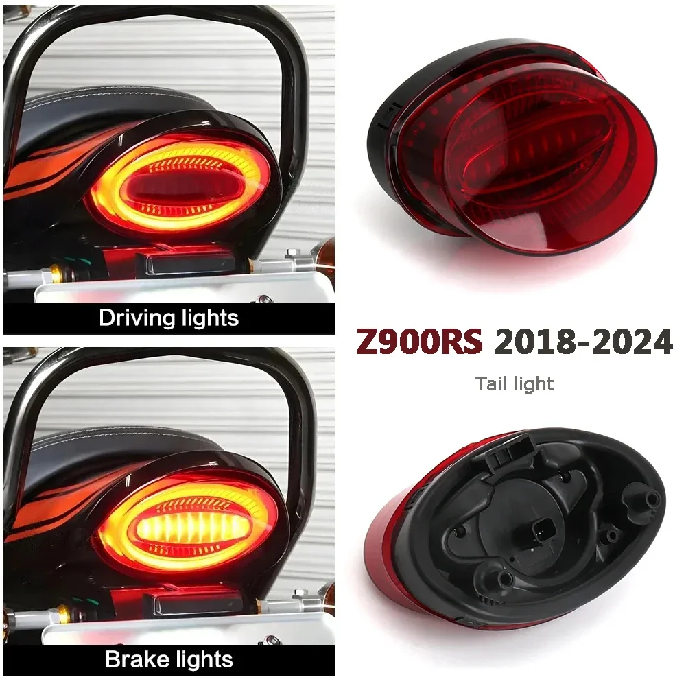 

For KAWASAKI Z900RS Z 900 RS 2018-2024 LED Taillight Brake Light Turn Signal Integrated Motorcycle Tail Light Plug & Play