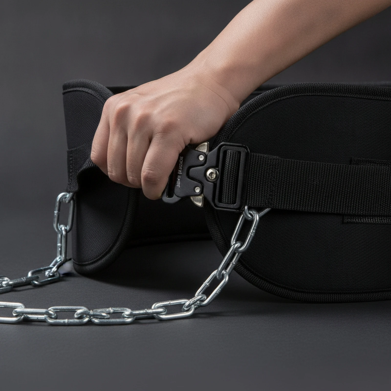 Pull-up Belt with Chain Padded Tauch Belt Dipgürtel Mit Kette Strapazierfähig Gewichteter Dipgürtel Bequem for Weightlifters