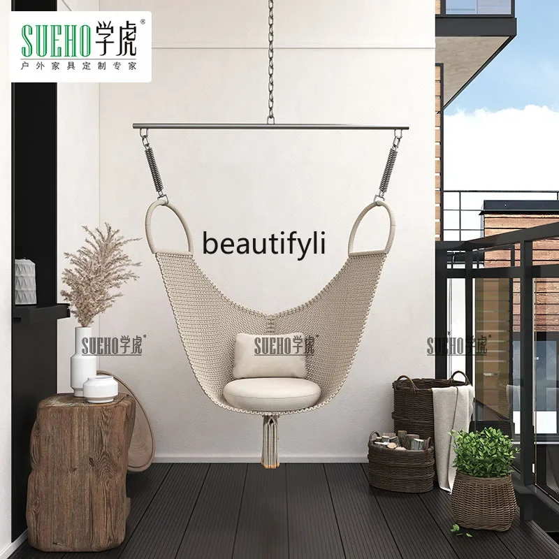 Designer indoor hanging chair swing household balcony hanging basket light luxury hanging chair living room