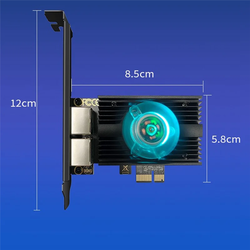 AC56-2500Mbps Pcie To RJ45 I226-V 네트워크 카드 2.5G 기가비트 이더넷 듀얼 포트 100/1000/2500Mbps 데스크탑용 네트워크 카드