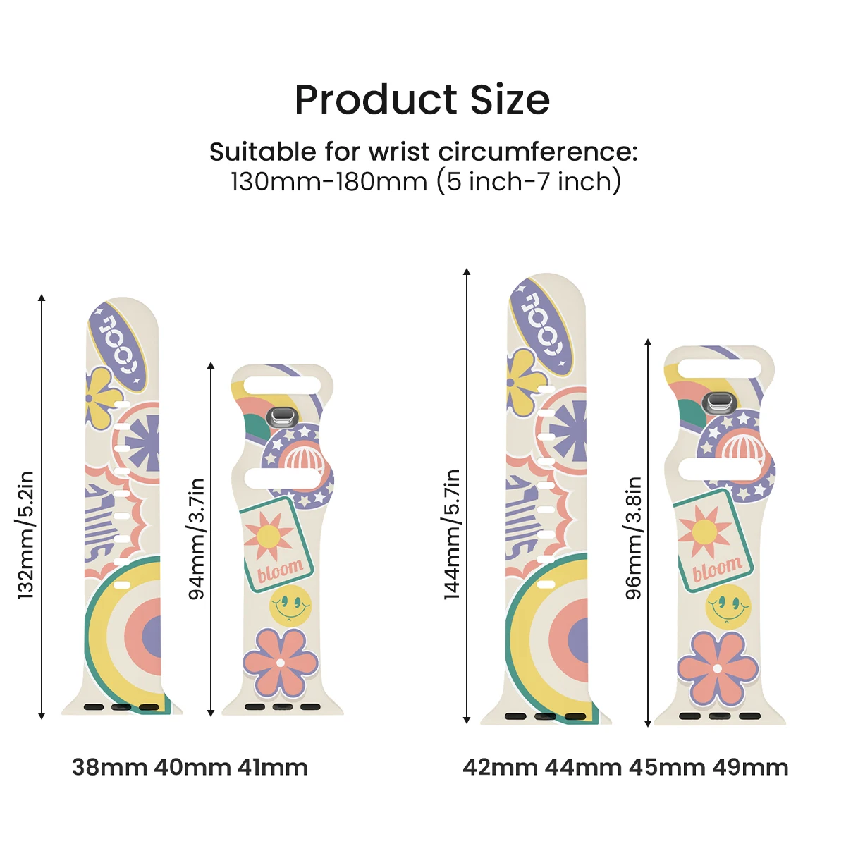 Y2K Insignia  Watch Band Sport Compatible with Apple Watch Bands Design Prints Festival Soft Silicone Laser Strap for iWatch - view 2
