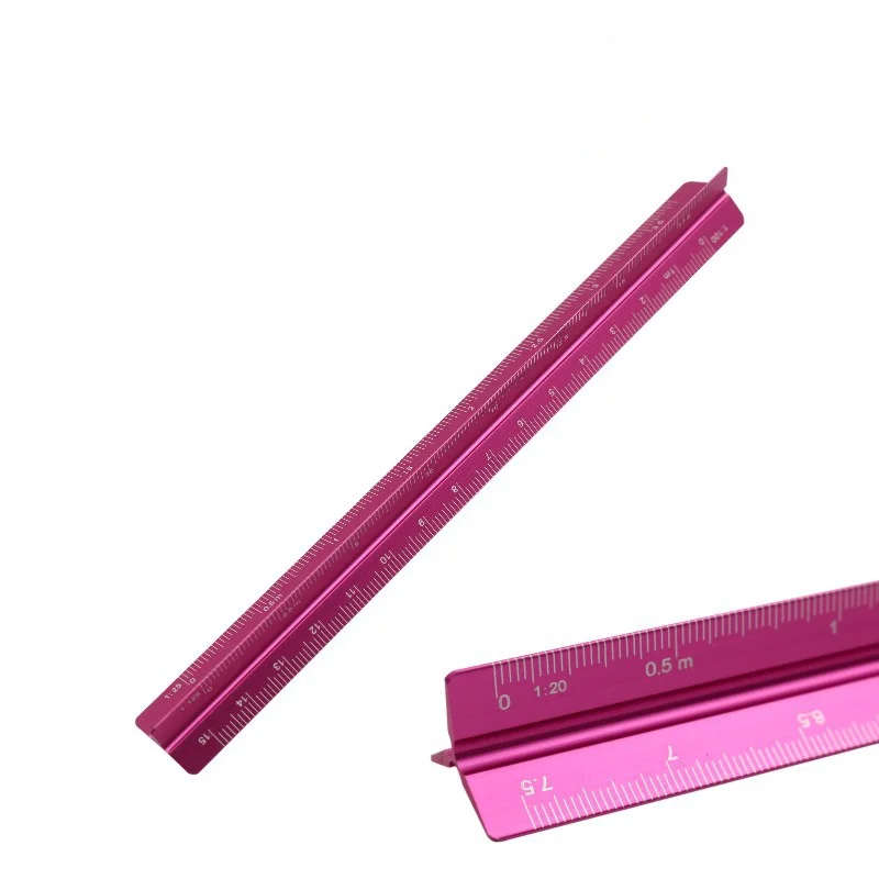 Triangular Scale Ruler Clear Precise Scale 1Pcs 15cm Aluminum Alloy Blueprint Drawing Architectural Engineering Students Sketch