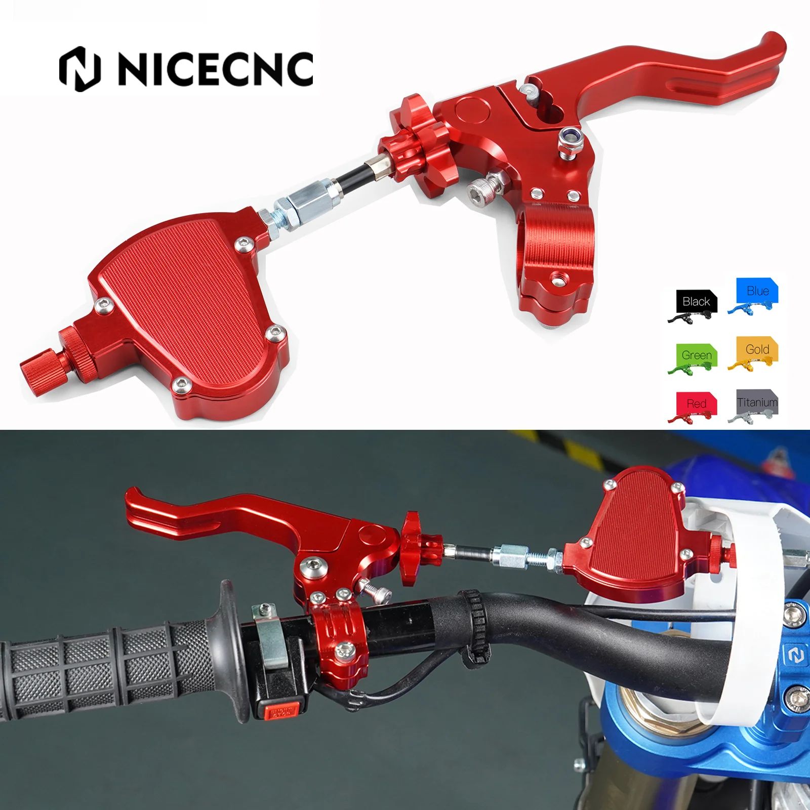 NiceCNC Short Stunt Clutch Lever Easy Pull Cable System For Honda CBR 600RR 1000RR For Yamaha Kawasaki Buell For Suzuki Ducati