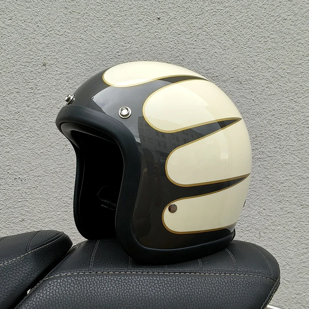 New Vintage TT&COCASCOS Motorcycle Helmet 3/4 Open Face Casco Moto Jet Scooter Small Shell Motorbike Helmet 500TX Capacete view 6