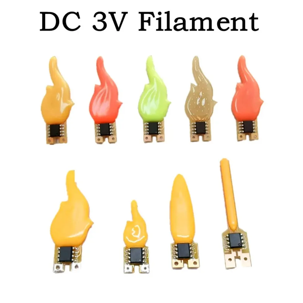 DC3V 2200K Flowing Flicker Flame Vintage Edison Filament LED Diode for DIY Candle Bulb Accessories Birthday Party Decor Lighting