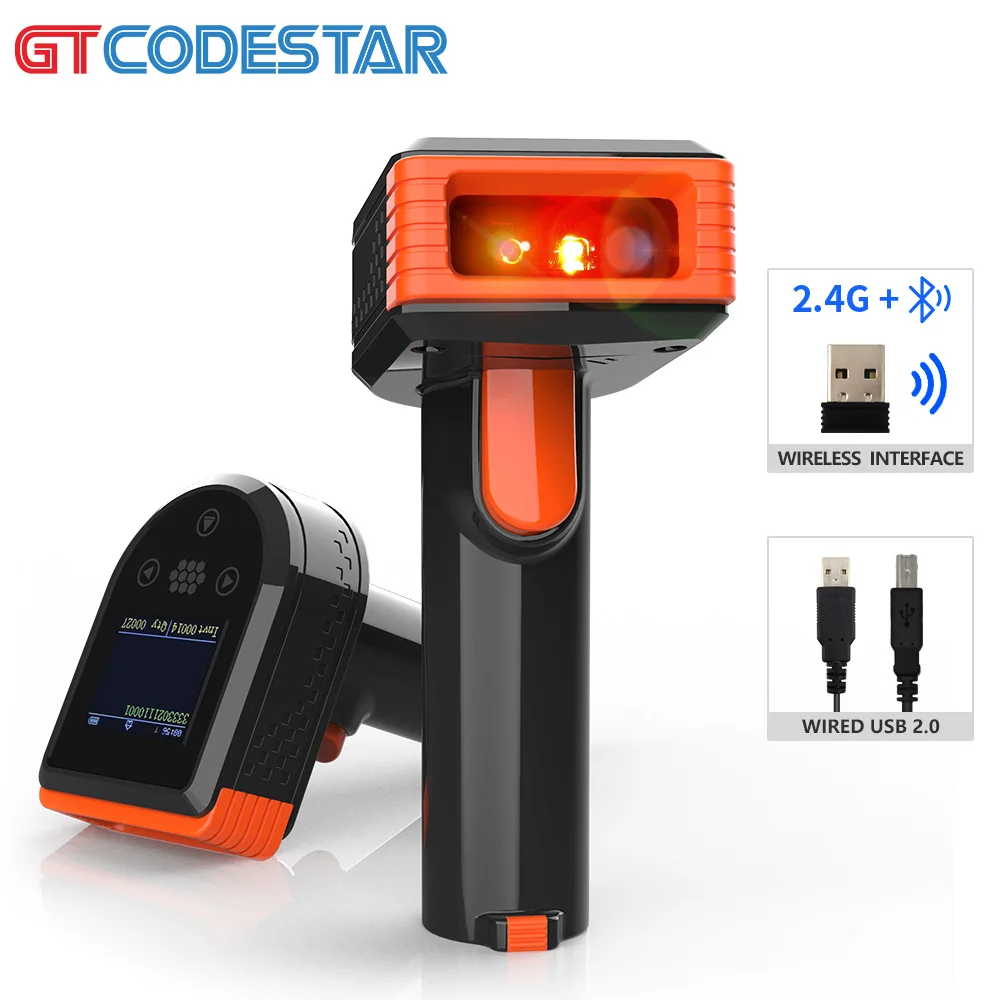 

GTCODESTAR 2D Scanner Wireless Barcode Reader Handheld 2.4G Barcode Scanner Bluetooth QR Code Scanner for Supermarket Scanning
