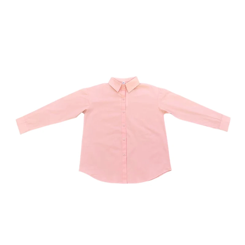 Nieuwe Vrouwen Lange Mouw Effen Kleur Losse Comfortabele Zachte Katoenen Dame Blouses Turndown Vrouwelijke Kraag Shirt Tops Kleding