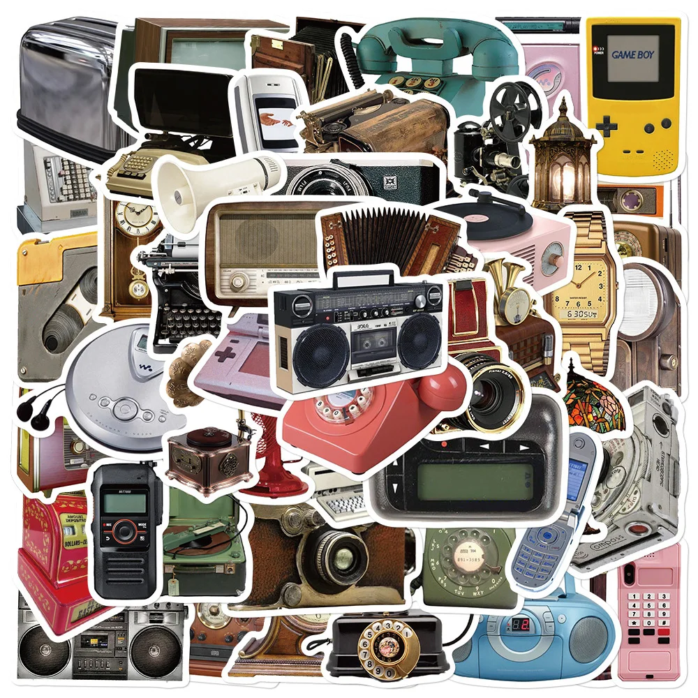 10/30/50pcs Vintage Old Equipment Stickers Retro Waterproof Decals Skateboard Laptop Motorcycle Phone Car Graffiti Sticker Toys