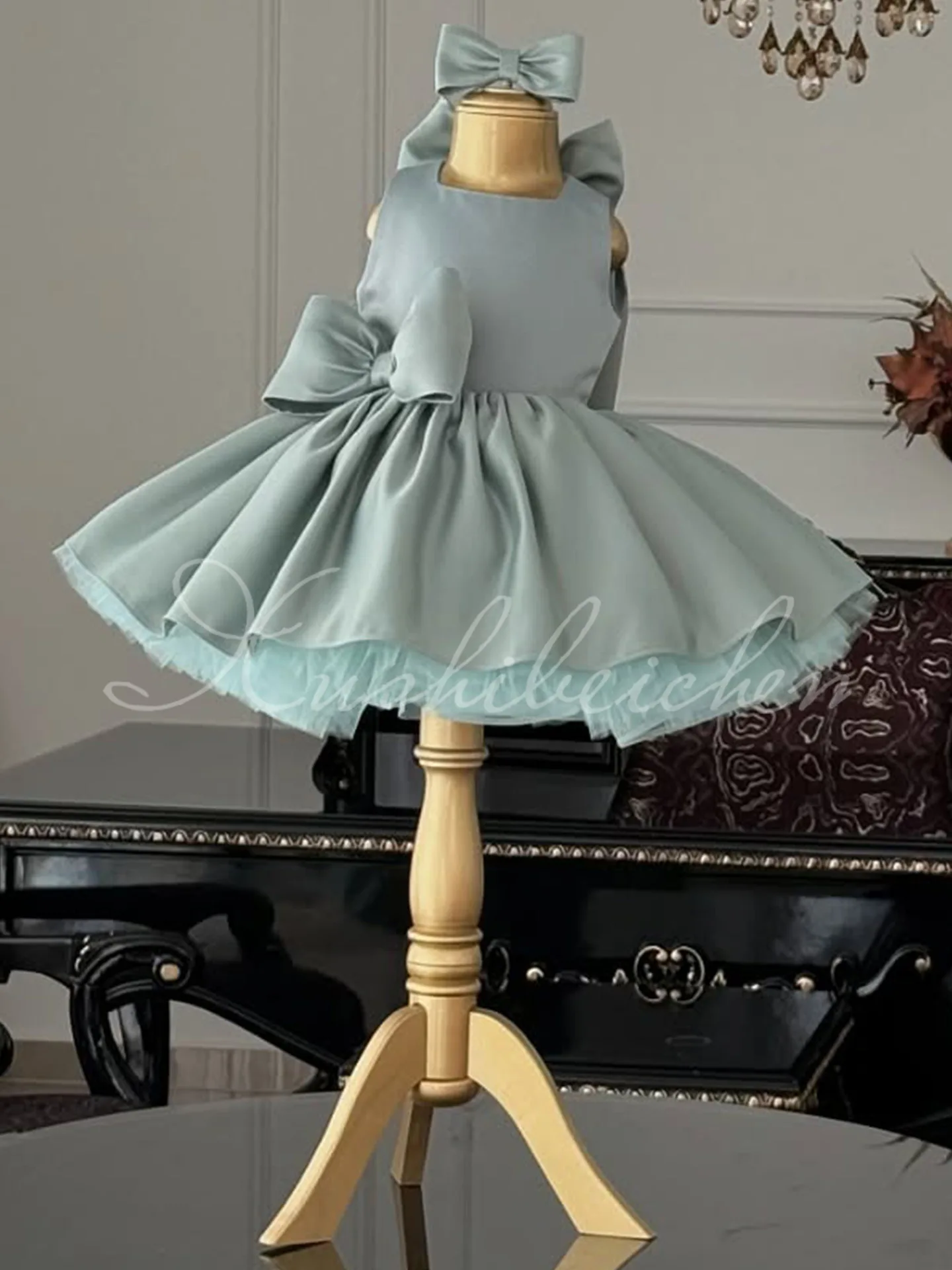 

JDY трендовый бант по индивидуальному заказу — украшенное платье для девочек-цветочниц, атласное платье без рукавов и тюлевое платье для свадьбы и вечеринки