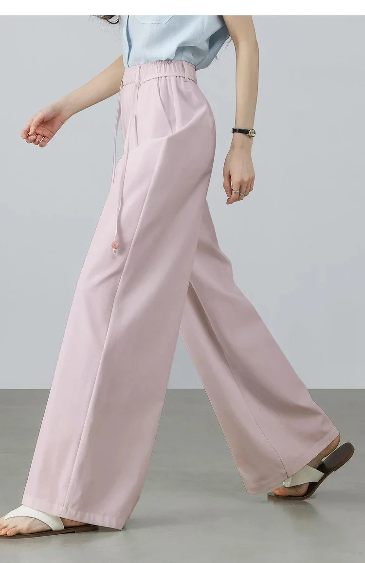 SENTUBILA Damen Sonnenschutz-Hose mit geradem Bein 2026 Sommer Rosa Lässige Pendler-Schlankheitshose mit Gürtel 162KA4017 – Detail 24