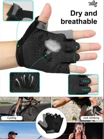 Guanti da palestra Guanti senza dita Guanti traspiranti antiscivolo e ammortizzanti Guanti sportivi per allenamento Sollevamento pesi Ciclismo