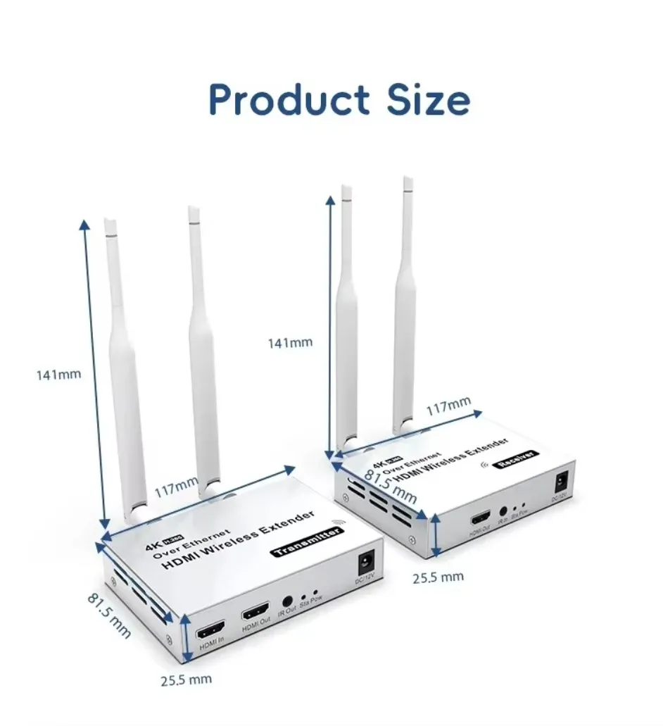 4K 200M/300M 5.8GHz Wireless Transmitter Receiver Extender 1 TX-4 RX Audio Video Extender HDMI-Compatible Loop-Out For TV Box