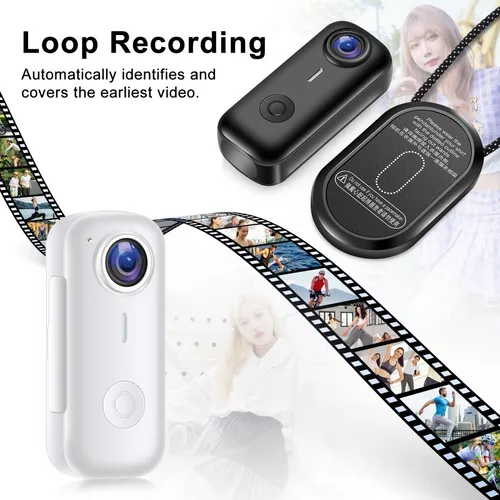 Imagen 2 del producto Mini cámara de bolsillo 2K Cámara portátil magnética 120 °   Cámara de pulgar de acción WIFI portátil de disparo gran angular para Vlog de ciclismo informal